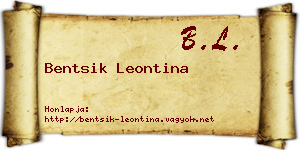 Bentsik Leontina névjegykártya